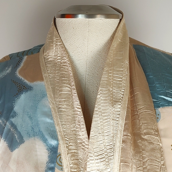 🔥HP🔥Jeanne Marc Saks Fifth 80s Multi-Colored Patch Duster/Kimono/Jacket - Picture 8 of 12